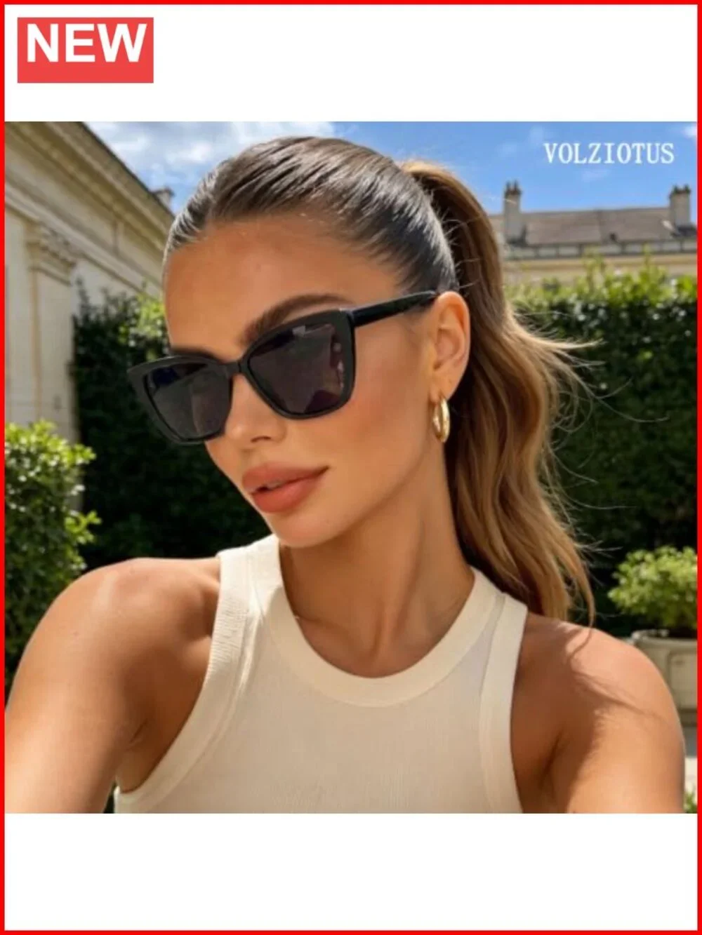 Oversized Cat Eye Sunglasses UV400 Protection Square Trendy